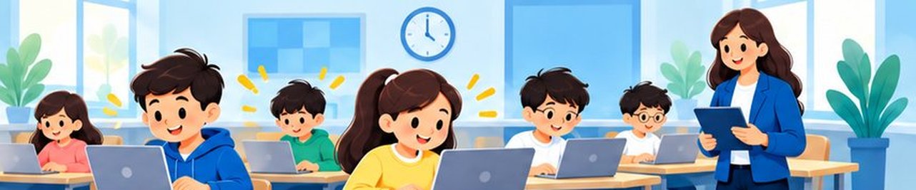 Students taking an online maths assessment in class