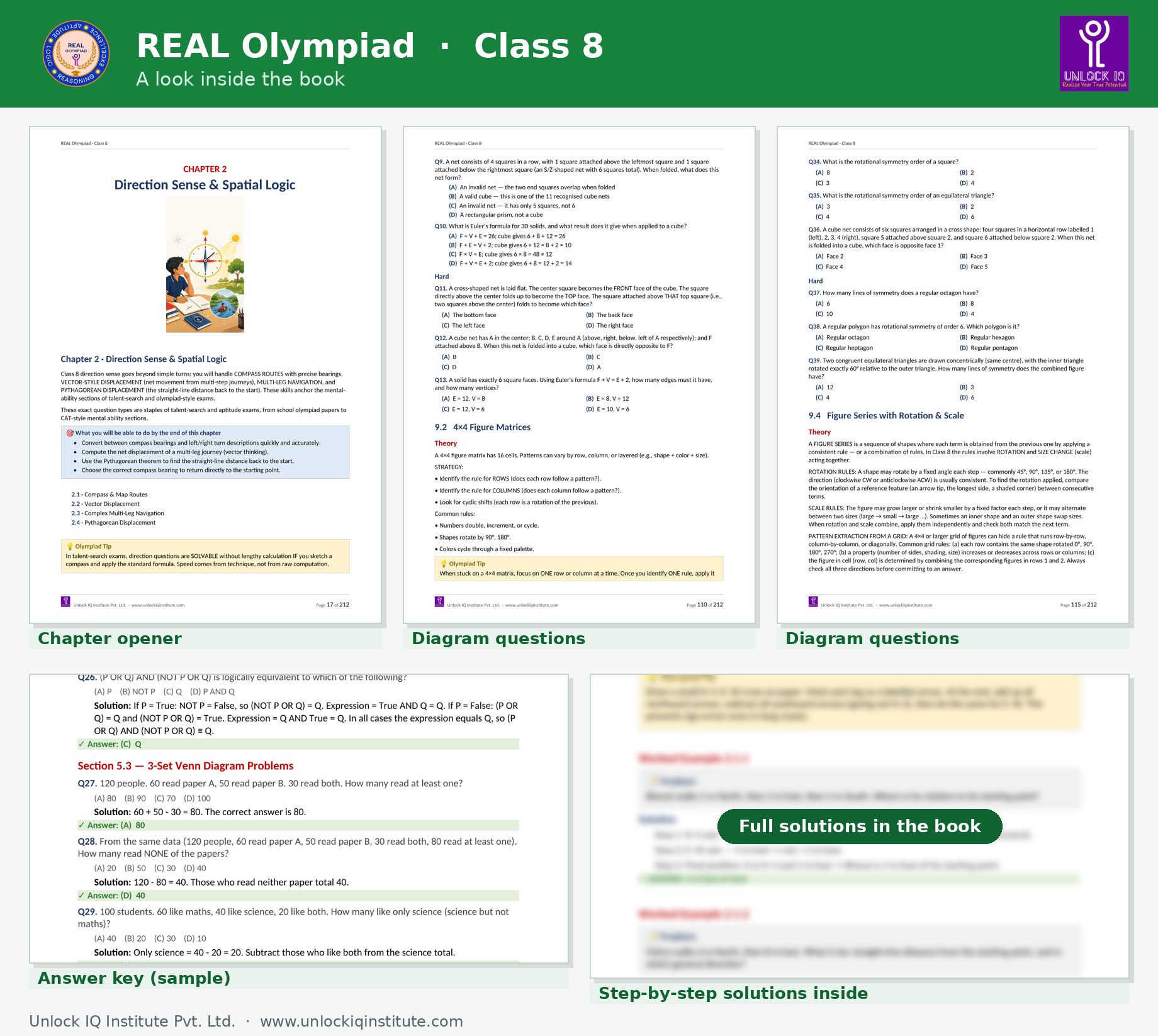 Sample pages from the REAL Olympiad Class 8 book