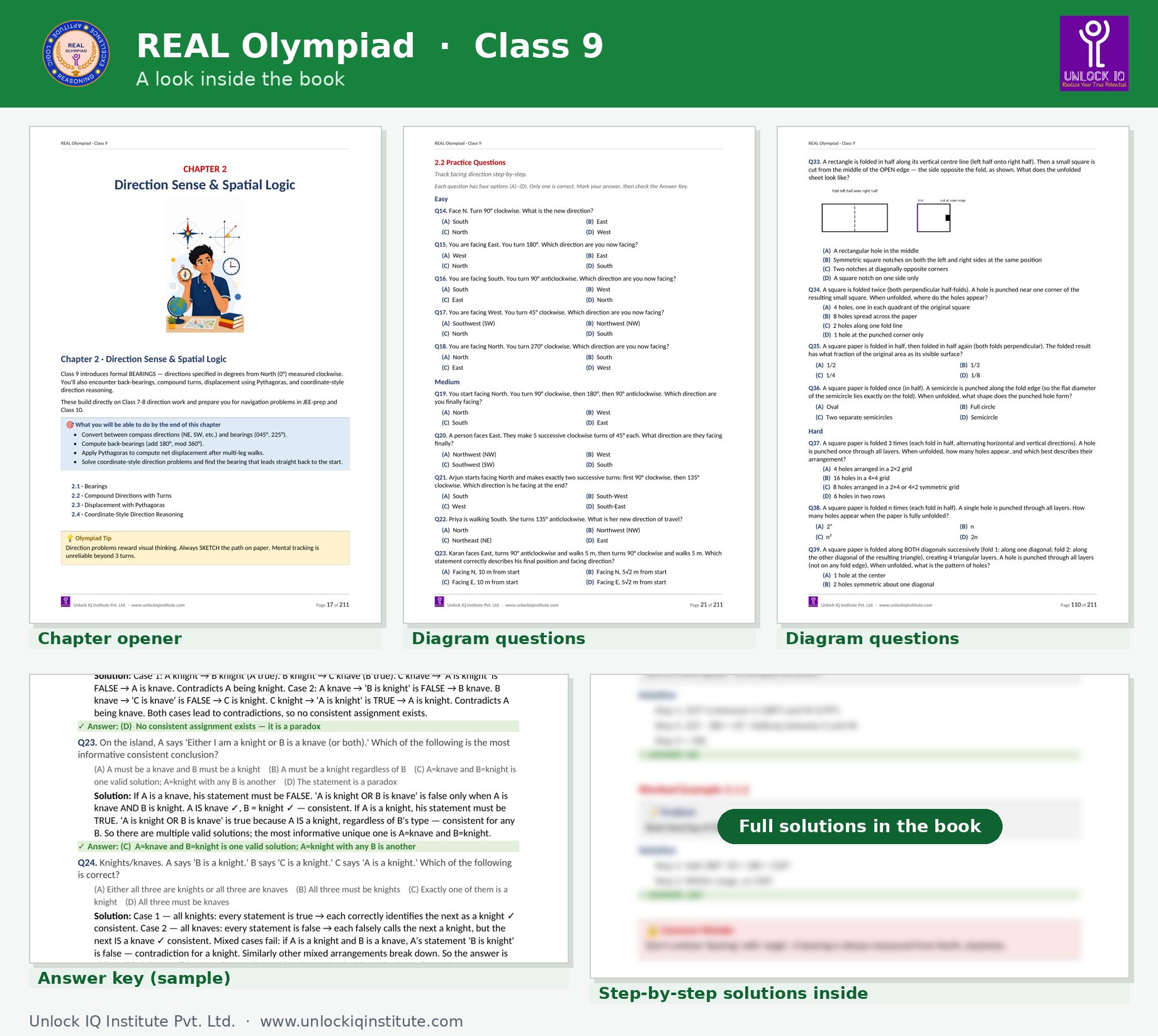 Sample pages from the REAL Olympiad Class 9 book