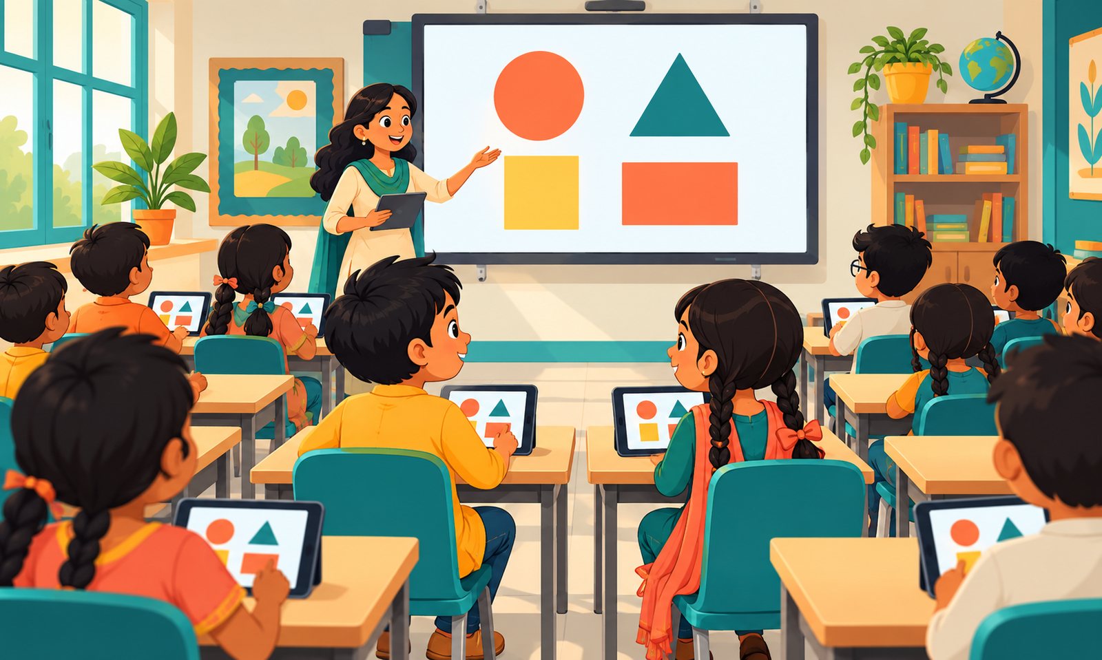 A classroom taking an online assessment